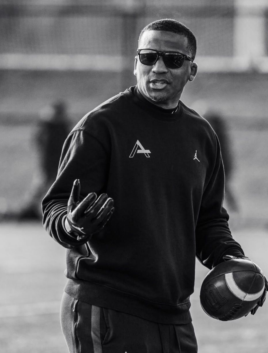 Greg Fenner Jr. coaching football athletes at A1 Performance — sports training business owner